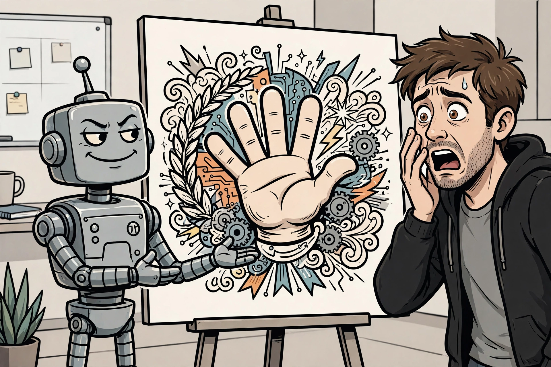 Panel 2: The AI delivers